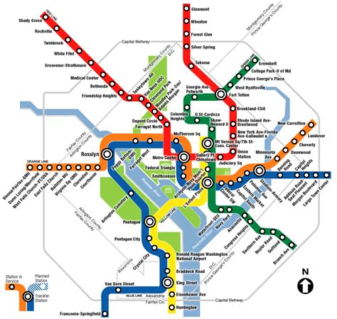 MAP Metro Map Dc Red Line